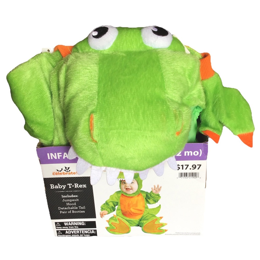 T-Rex Halloween Costume Infant Baby 4-Piece Set Jumpsuit Size 6-12 Months Unisex